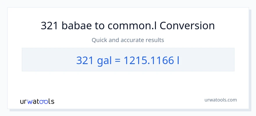 321 Mga galon patungong Liters na conversion