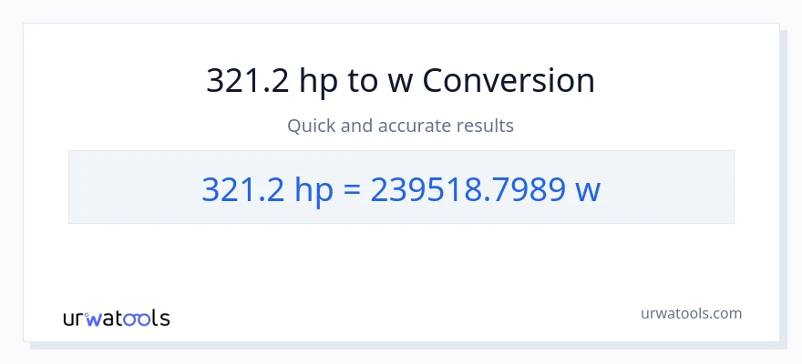 321.2 lakas-kabayo patungong watts na conversion