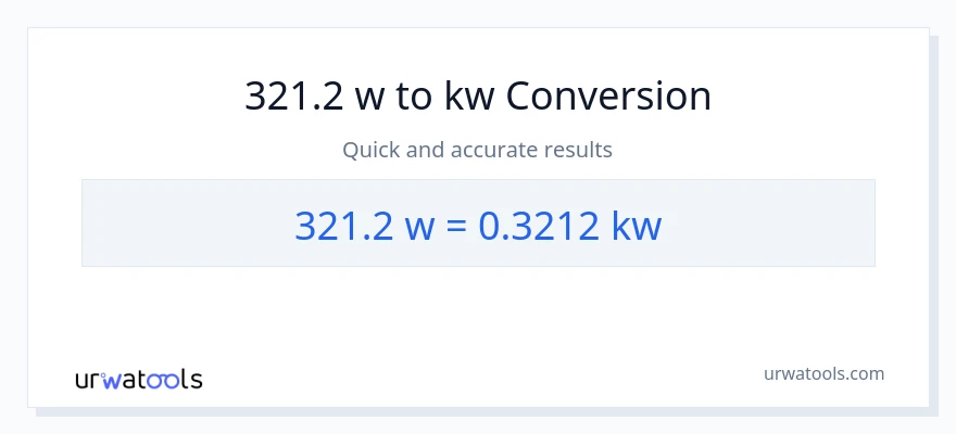 321.2 watts patungong kilowatts na conversion