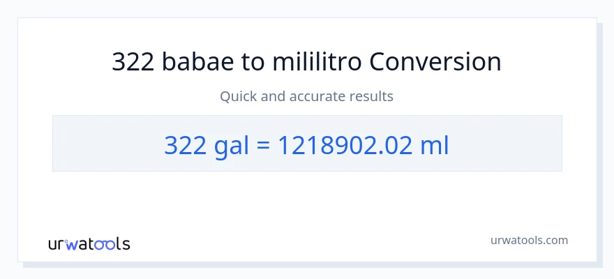 322 Mga galon patungong mga mililitro na conversion