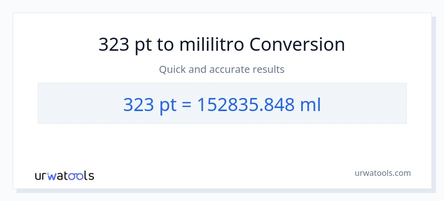 323 Pints patungong mga mililitro na conversion