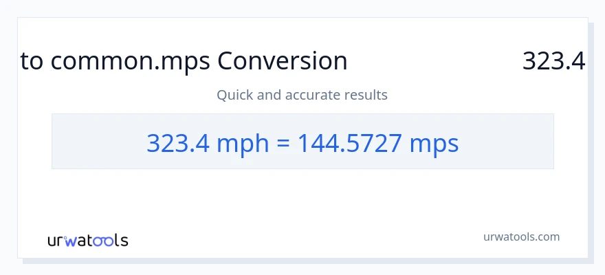 تبدیل 323.4 مایل در ساعت به Meters Per Second