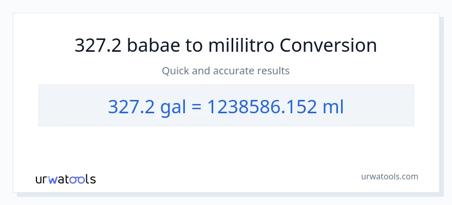 327.2 Mga galon patungong mga mililitro na conversion