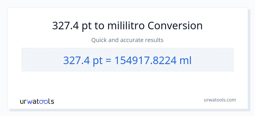 327.4 Pints patungong mga mililitro na conversion