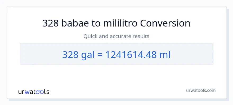 328 Mga galon patungong mga mililitro na conversion