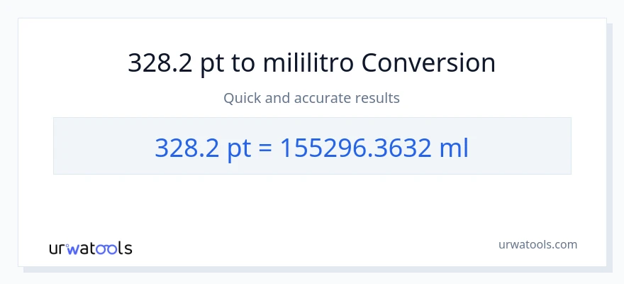 328.2 Pints patungong mga mililitro na conversion