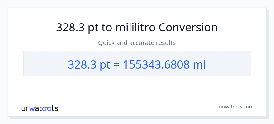 328.3 Pints patungong mga mililitro na conversion