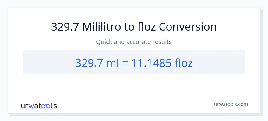 329.7 mga mililitro patungong mga onsa ng likido na conversion