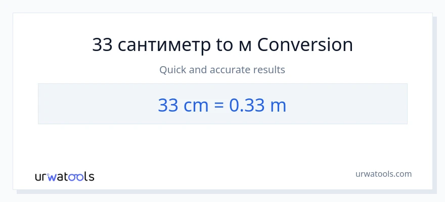 33 Сантиметры в Метры преобразование