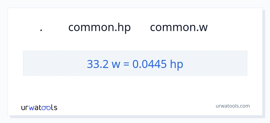 تبدیل 33.2 وات به اسب بخار
