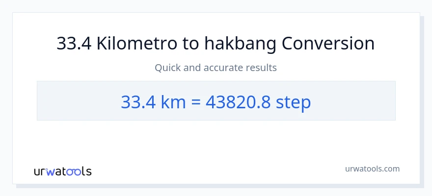33.4 Kilometro patungong mga hakbang na conversion