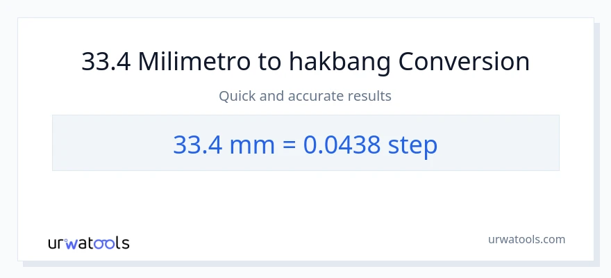 33.4 milimetro patungong mga hakbang na conversion