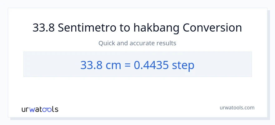 33.8 Mga Sentimetro patungong mga hakbang na conversion