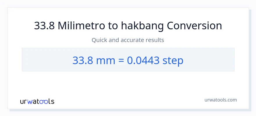 33.8 milimetro patungong mga hakbang na conversion