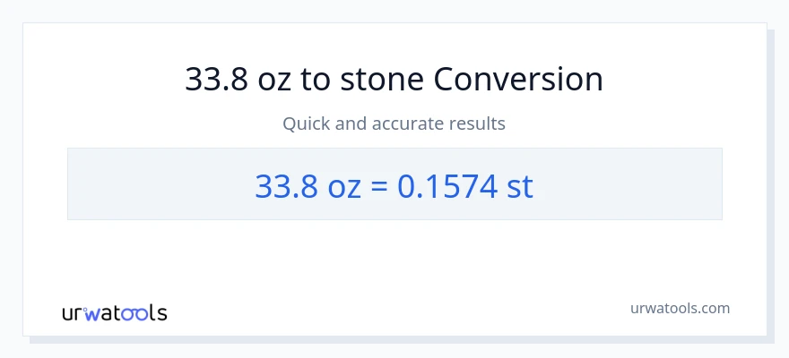 33.8 Ounces to Stones conversion