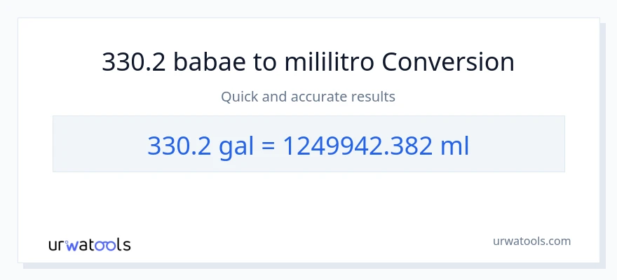 330.2 Mga galon patungong mga mililitro na conversion