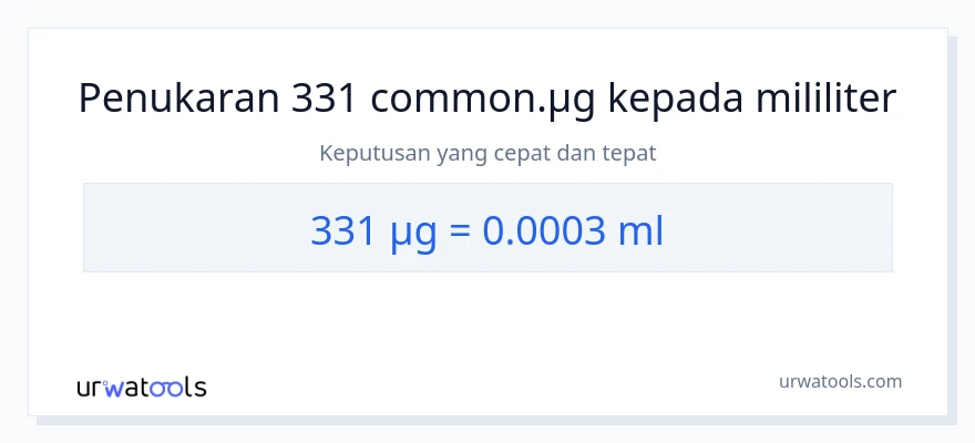 331 micrograms to milliliters conversion