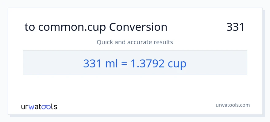 تبدیل 331 میلی‌لیتر به فنجان‌ها