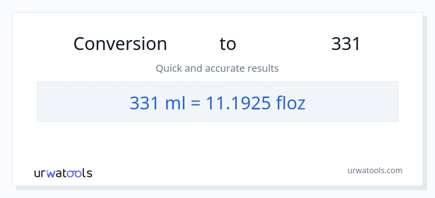 تبدیل 331 میلی‌لیتر به اونس مایع