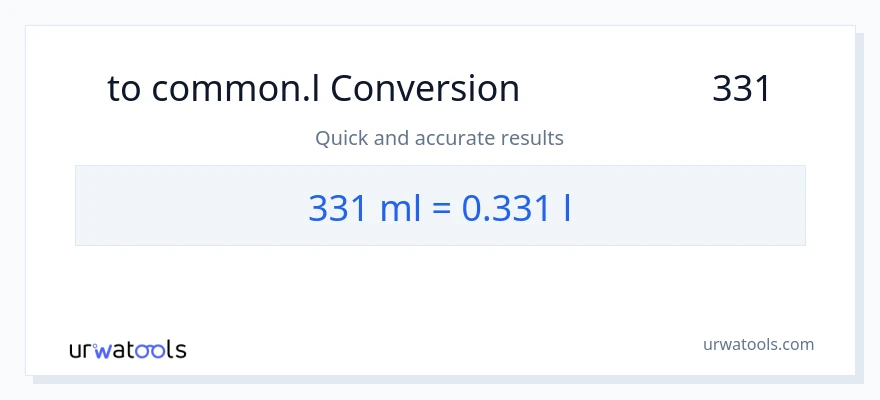 تبدیل 331 میلی‌لیتر به Liters