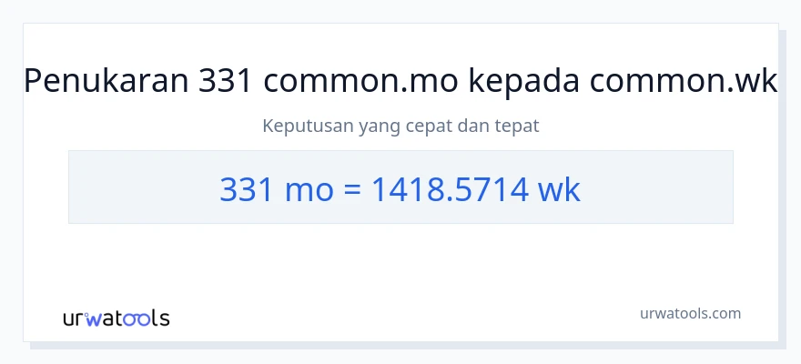 331 Months to Weeks conversion