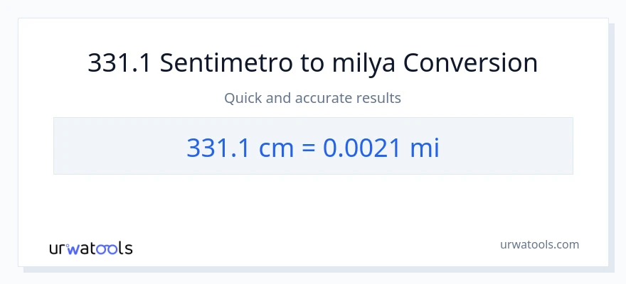 331.1 Mga Sentimetro patungong milya na conversion