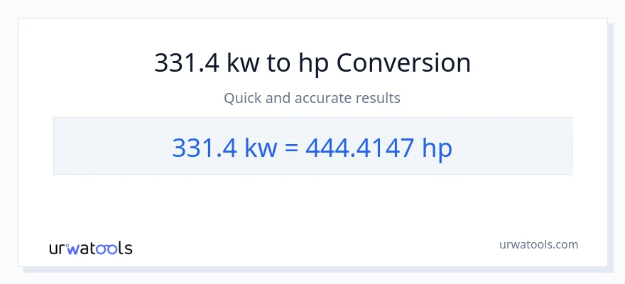 331.4 kilowatts patungong lakas-kabayo na conversion