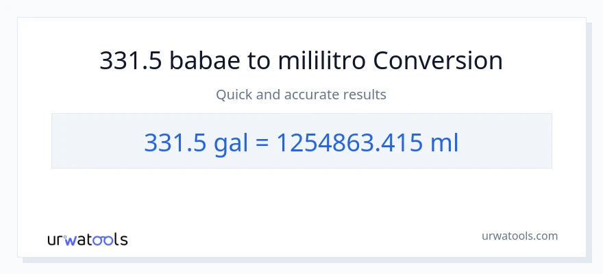331.5 Mga galon patungong mga mililitro na conversion