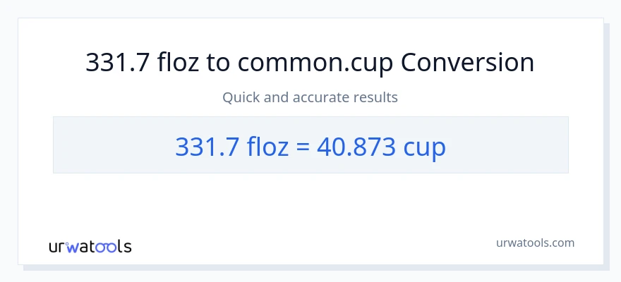 331.7 mga onsa ng likido patungong mga tasa na conversion