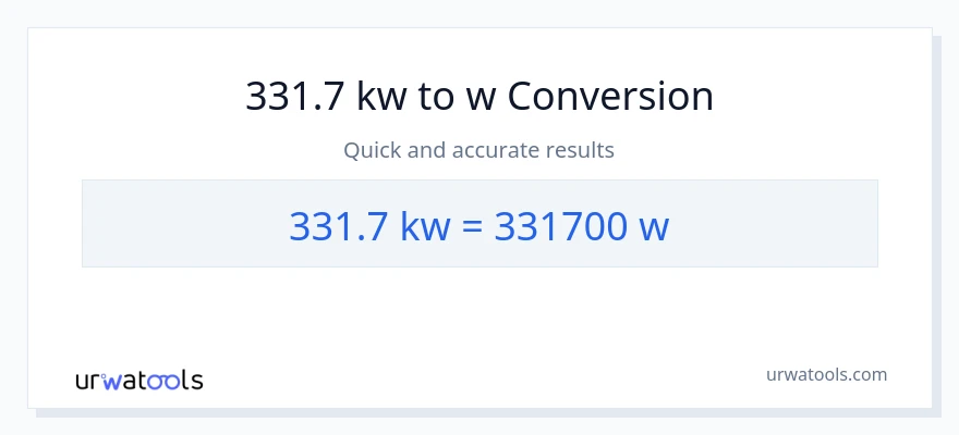 331.7 kilowatts patungong watts na conversion