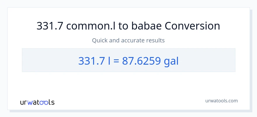 331.7 Liters patungong Mga galon na conversion