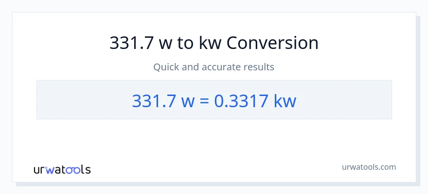 331.7 watts patungong kilowatts na conversion