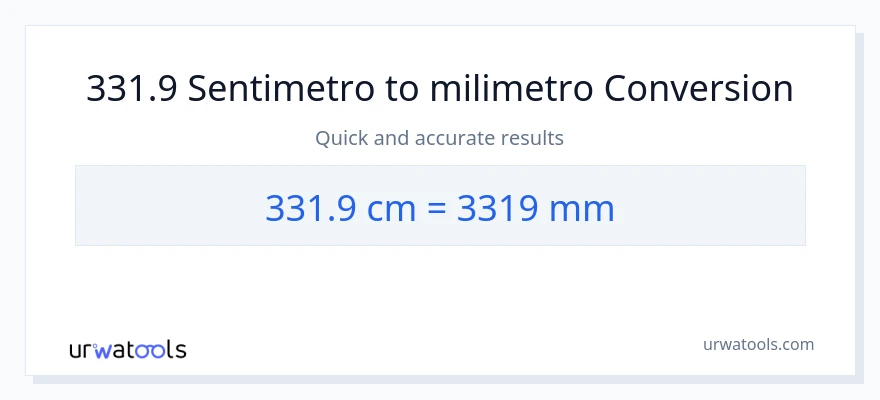 331.9 Mga Sentimetro patungong milimetro na conversion
