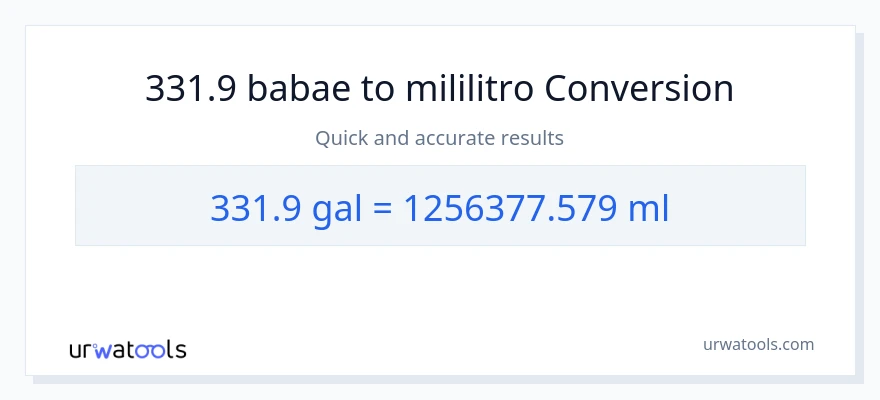 331.9 Mga galon patungong mga mililitro na conversion