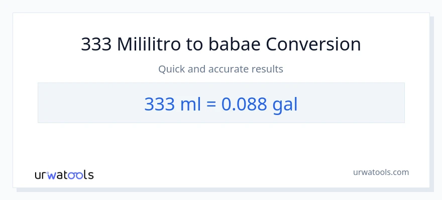 333 mga mililitro patungong Mga galon na conversion