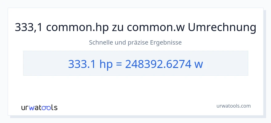 333.1 PS zu Watt Umwandlung