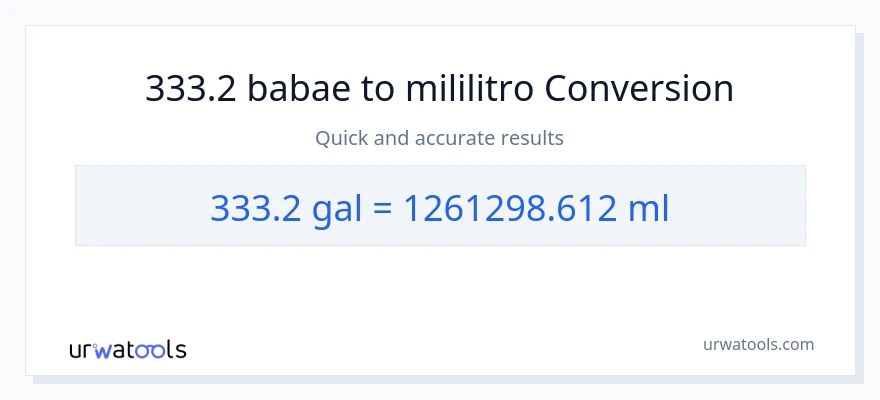 333.2 Mga galon patungong mga mililitro na conversion