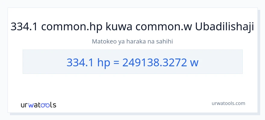 Ubadilishaji wa 334.1 farasi hadi wati