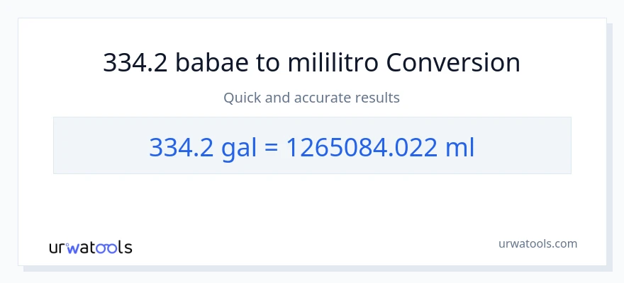 334.2 Mga galon patungong mga mililitro na conversion