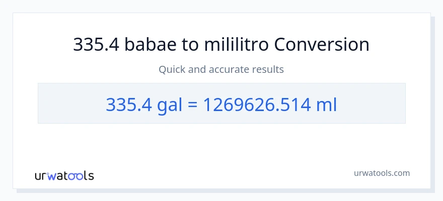 335.4 Mga galon patungong mga mililitro na conversion