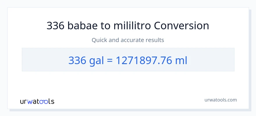 336 Mga galon patungong mga mililitro na conversion