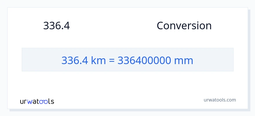 การแปลง 336.4 กิโลเมตร เป็น มิลลิเมตร