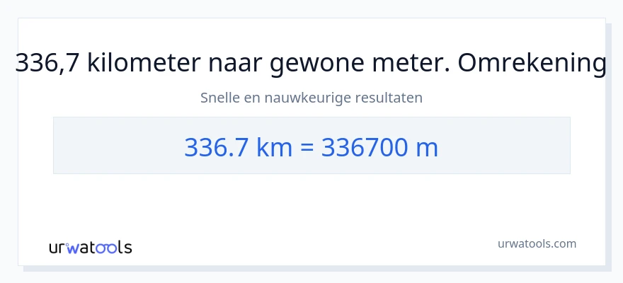 336.7 kilometers naar Meters conversie