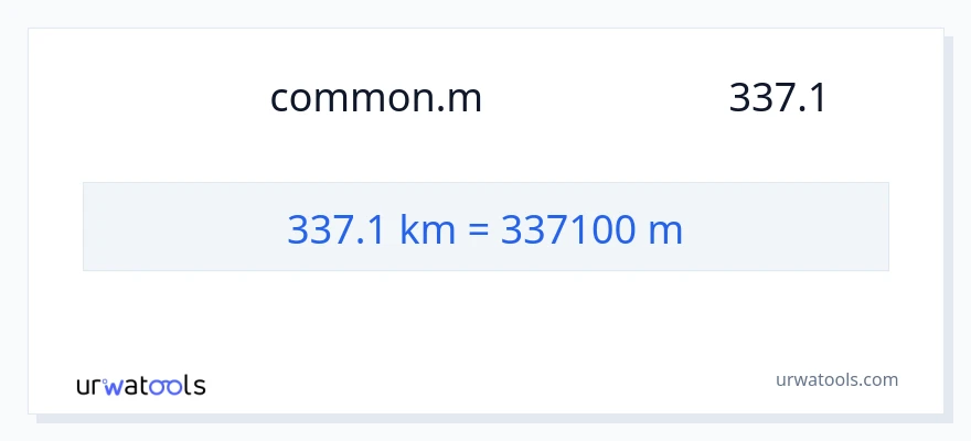 تبدیل 337.1 کیلومتر به متر
