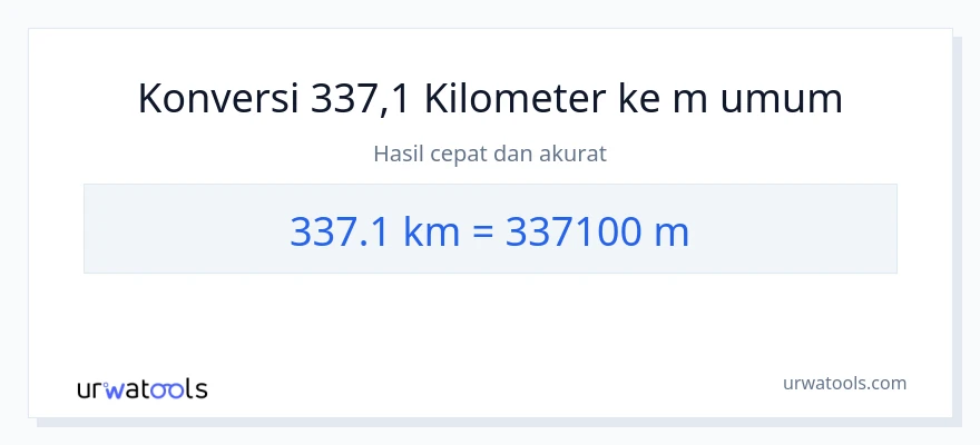 Konversi 337.1 kilometer ke Meter