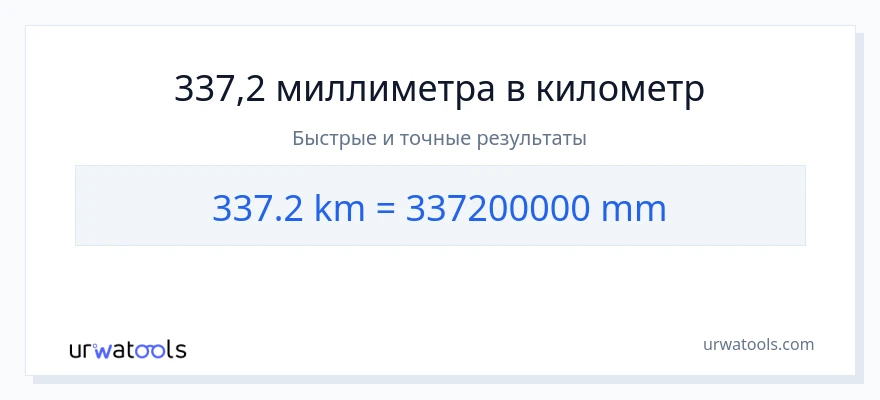 337.2 километры в миллиметры преобразование