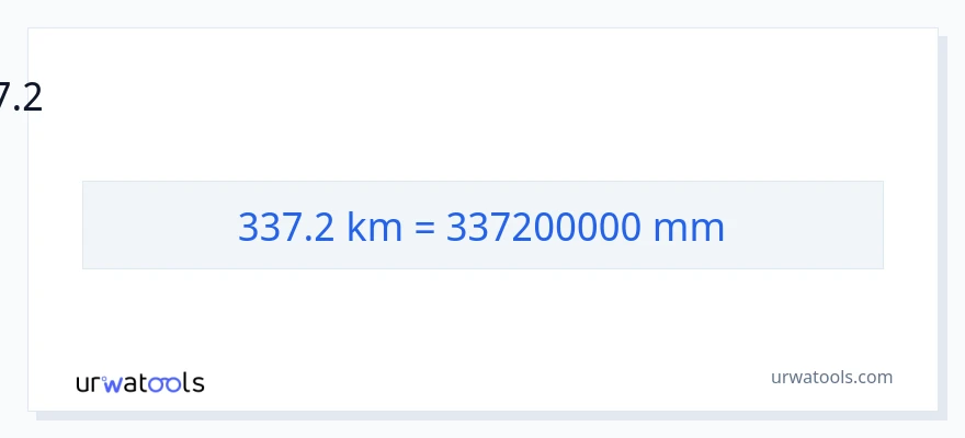 337.2 கிலோமீட்டர்கள் இலிருந்து மில்லிமீட்டர்கள் வரை மாற்றம்