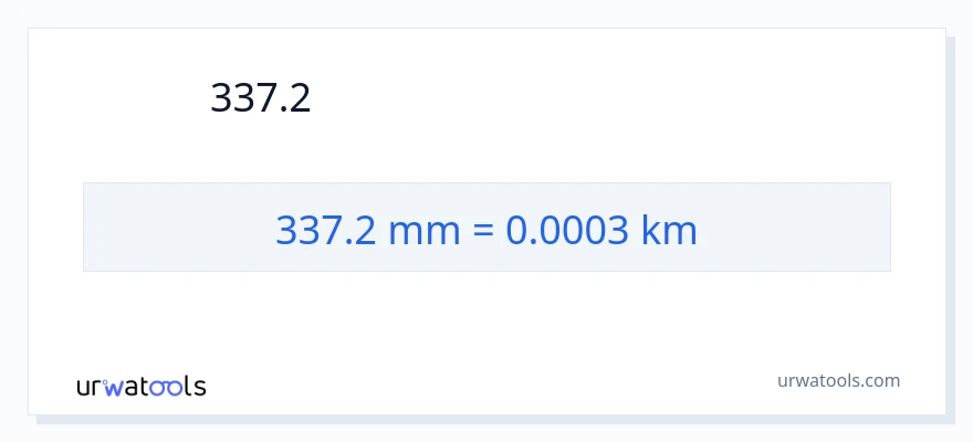 337.2 મિલીમીટર થી કિલોમીટર રૂપાંતર