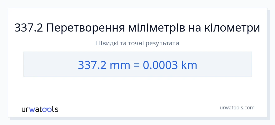 Конверсія з міліметри у кілометри: 337.2
