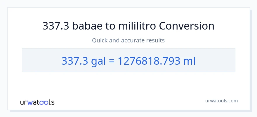 337.3 Mga galon patungong mga mililitro na conversion